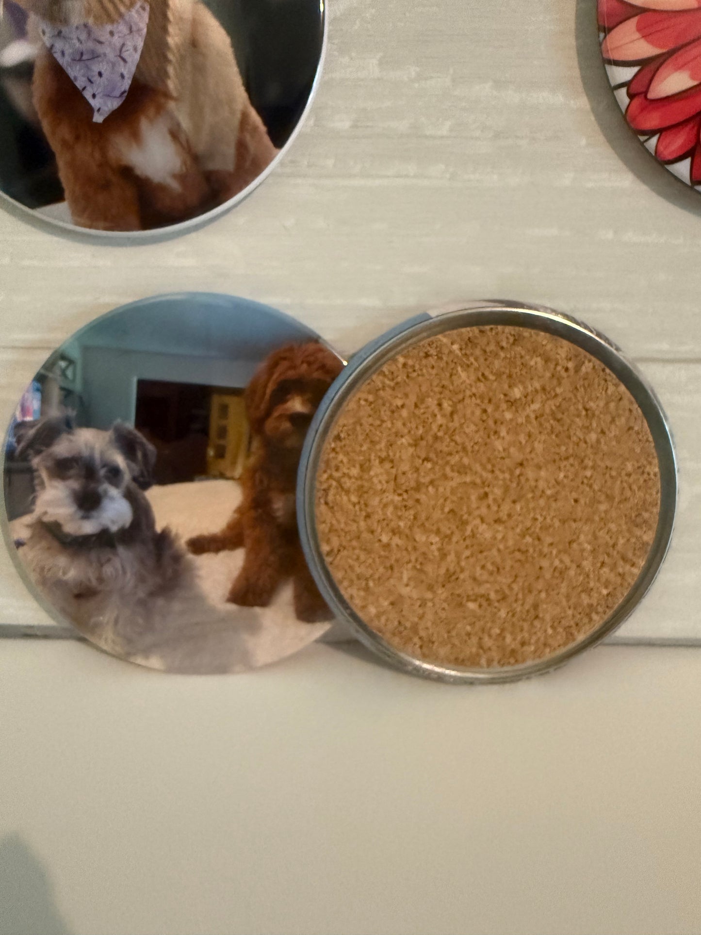 ☕ Custom Photo Coasters – 4-Pack Set